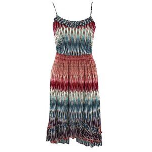 a.n.a. Midi Dress Womens M Multi Boho Beach Resort Cruise Hippie Summer Vacation